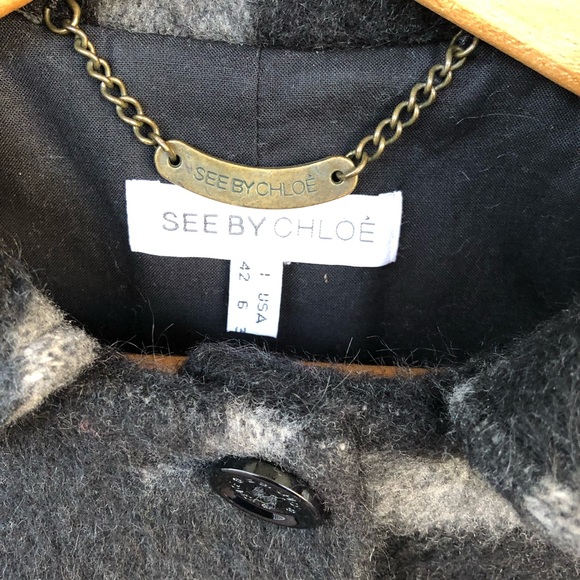 See by Chloe Jacket Wool Alpaca US 6 Animal Print - Picture 7 of 8